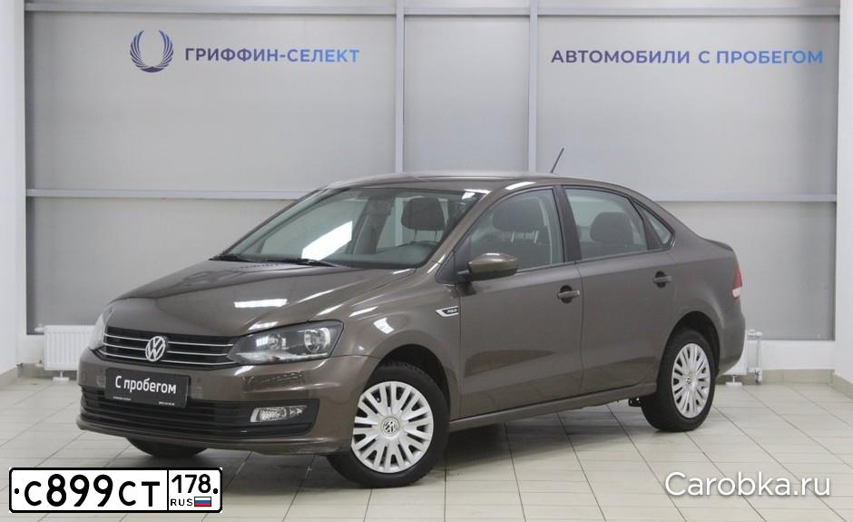 Фото автомобиля VOLKSWAGEN POLO, 2015 — госномер С899СТ178. Цвет: Коричневый