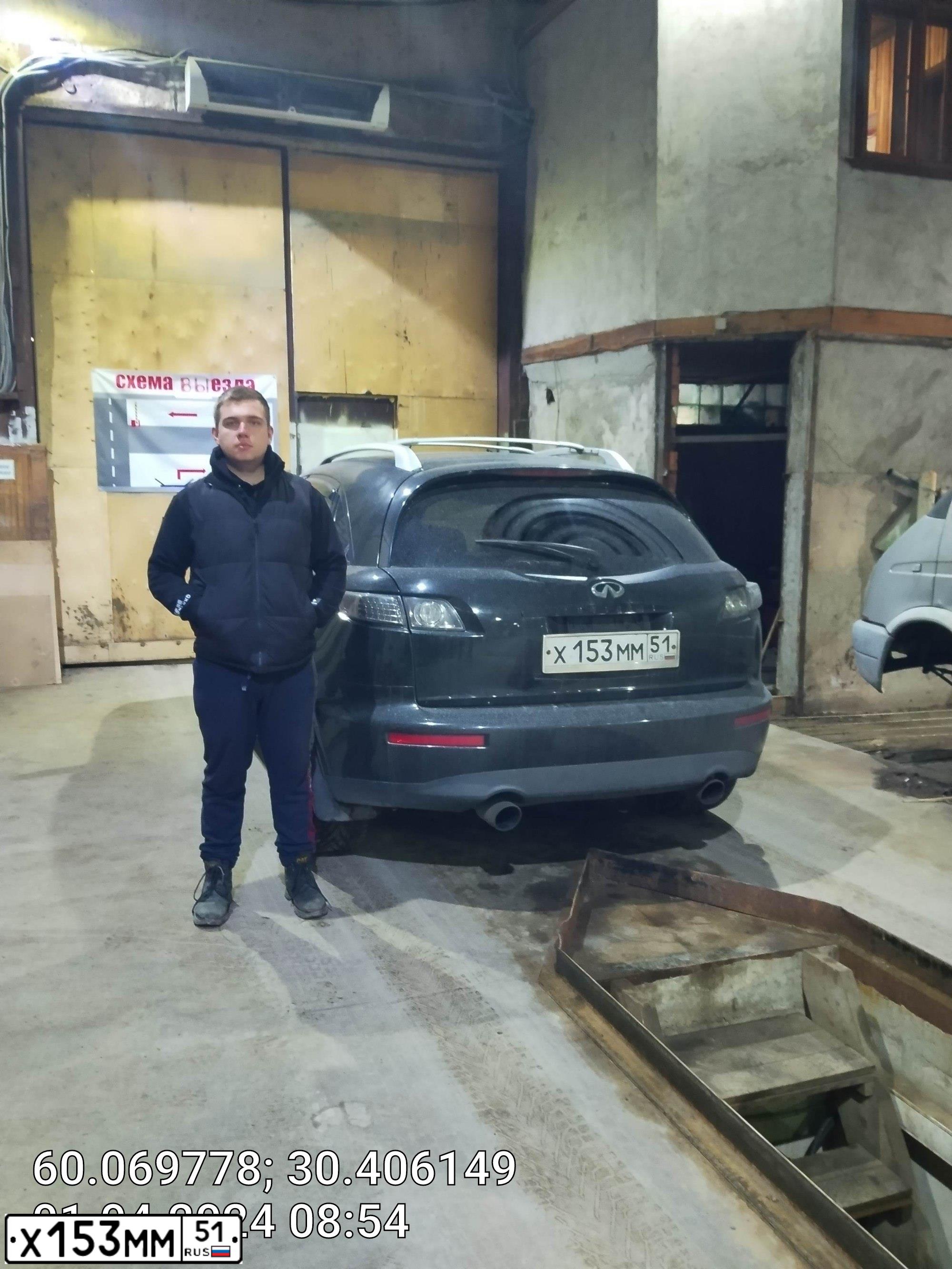 Фото автомобиля INFINITI FX45, 2005 — госномер С143КО198. Цвет: ЧЕРНЫЙ