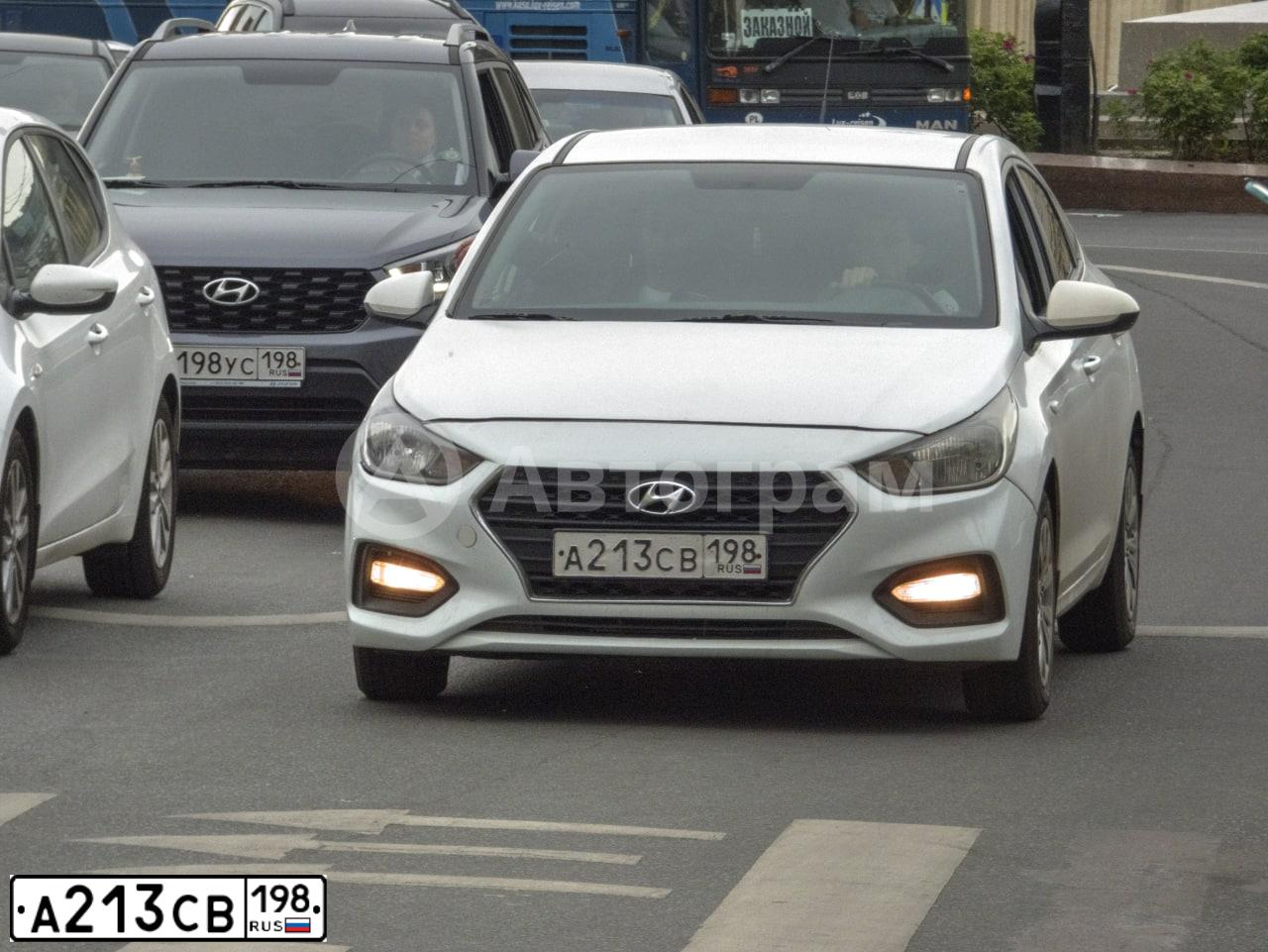 Фото автомобиля HYUNDAI SOLARIS, 2018 — госномер С640ВУ198. Цвет: Белый