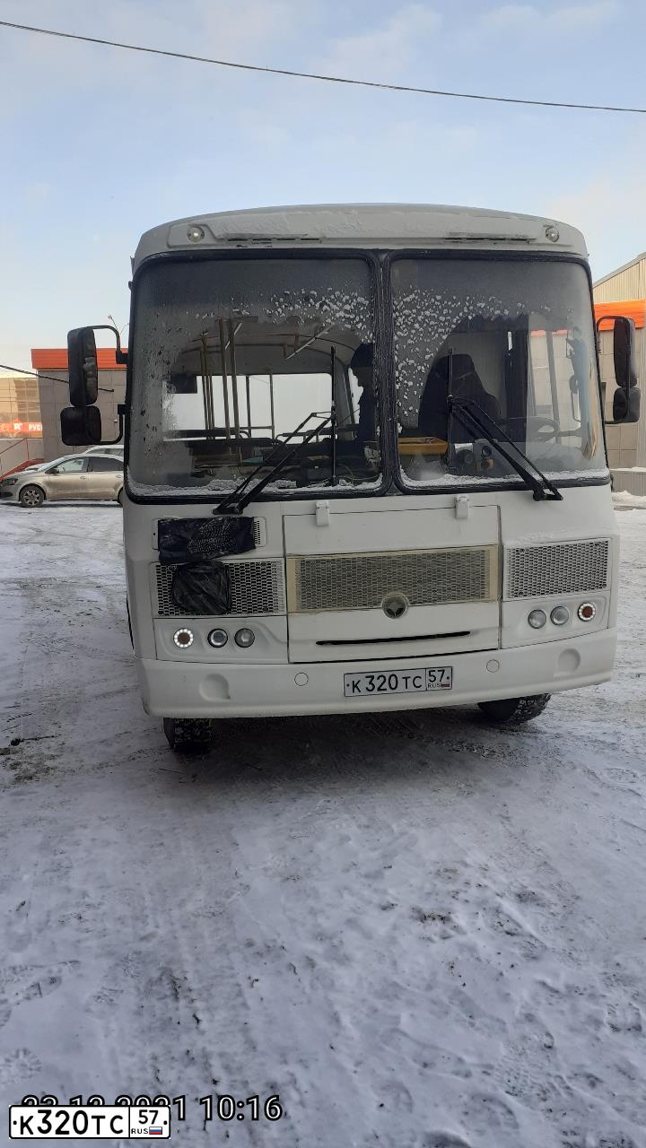 Фото автомобиля PAZ 3205, 2015 — госномер К320ТС57. Цвет: Белый