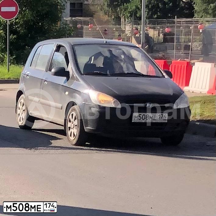 Фото автомобиля HYUNDAI GETZ, 2008 — госномер М508МЕ174. Цвет: ЧЕРНЫЙ