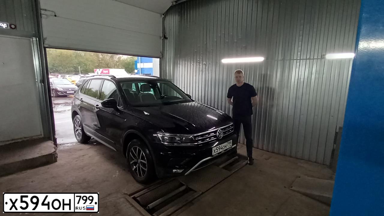 Фото автомобиля VOLKSWAGEN TIGUAN, 2019 — госномер Х594ОН799. Цвет: ЧЕРНЫЙ