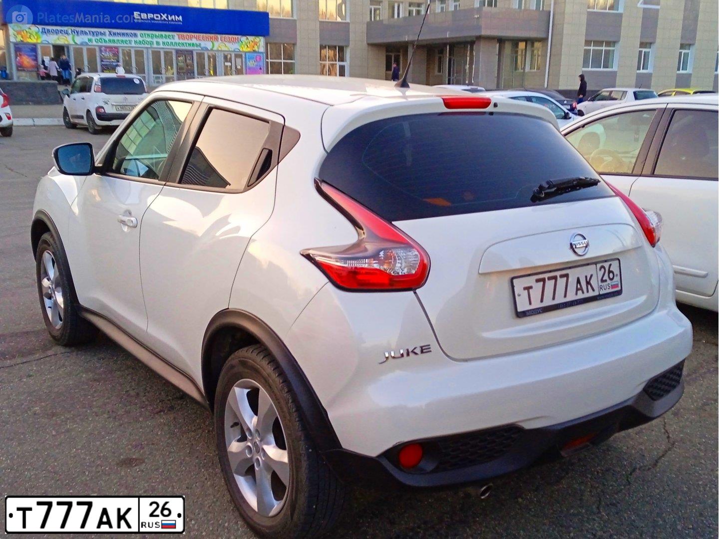 Фото автомобиля NISSAN PRIMERA, 2007 — госномер Т777АК26. Цвет: ЧЕРНЫЙ