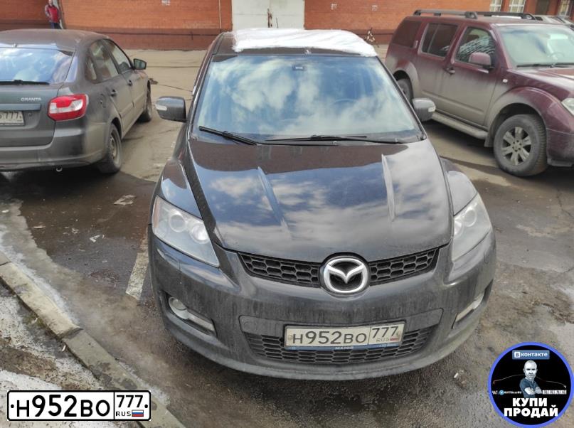 Фото автомобиля MAZDA CX-7, 2008 — госномер К100УВ150. Цвет: ЧЕРНЫЙ