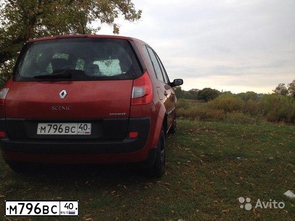 Фото автомобиля RENAULT MEGANE /GRAND/ SCENIC, 2006 — госномер М796ВС40. Цвет: Красный