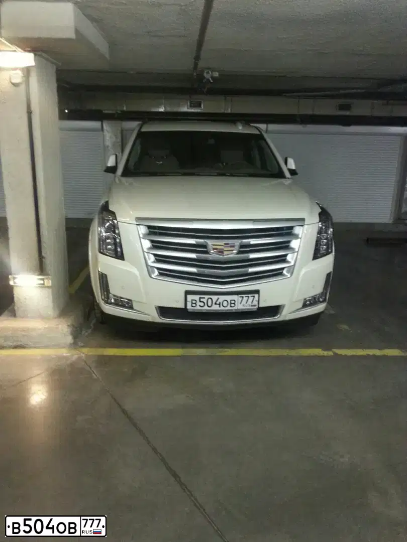 Фото автомобиля CADILLAC ESCALADE, 2015 — госномер В504ОВ777. Цвет: Белый