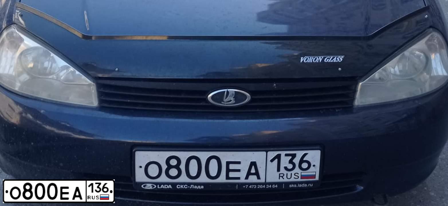 Фото автомобиля LADA 1117 KALINA, 2012 — госномер О800ЕА136. Цвет: синий