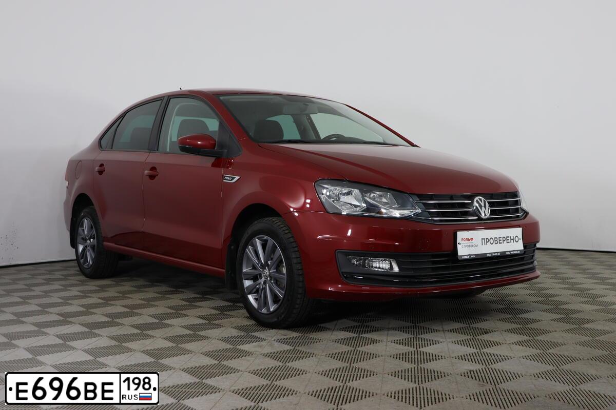 Фото автомобиля VOLKSWAGEN POLO, 2019 — госномер Р190ОТ198. Цвет: ВИШНЕВЫЙ