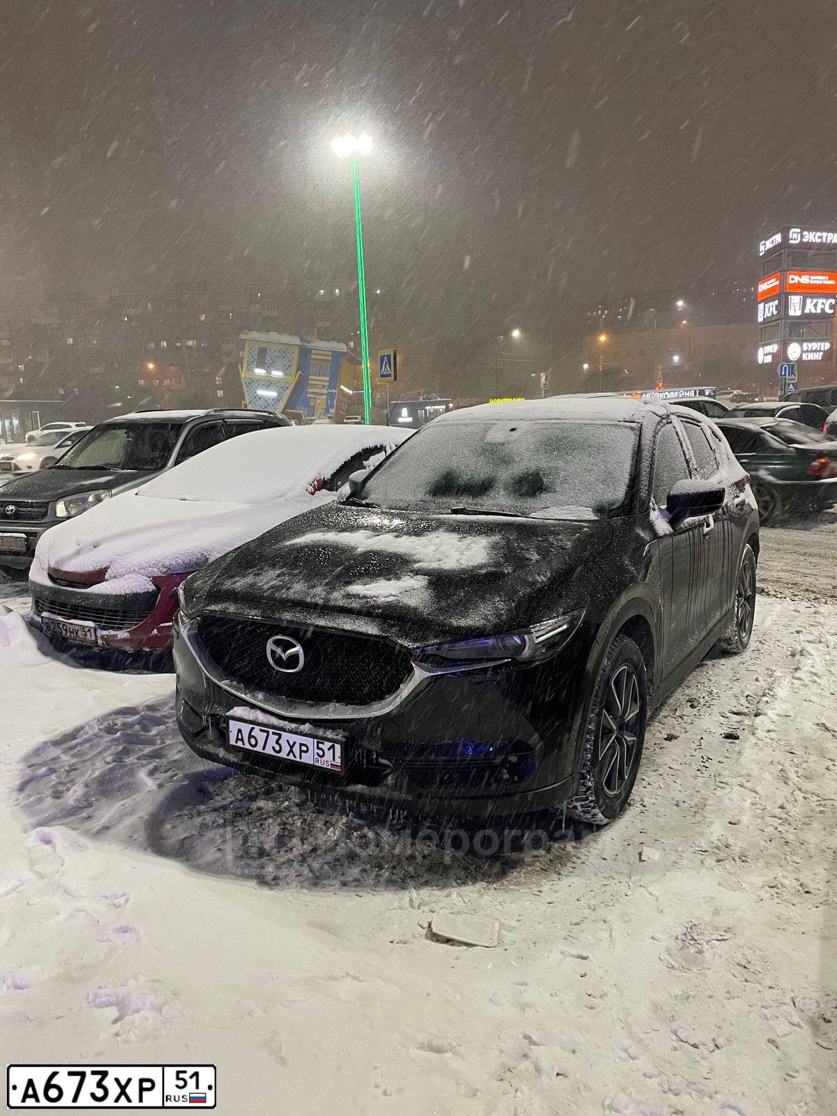 Фото автомобиля MAZDA CX-5, 2018 — госномер А673ХР51. Цвет: ЧЕРНЫЙ