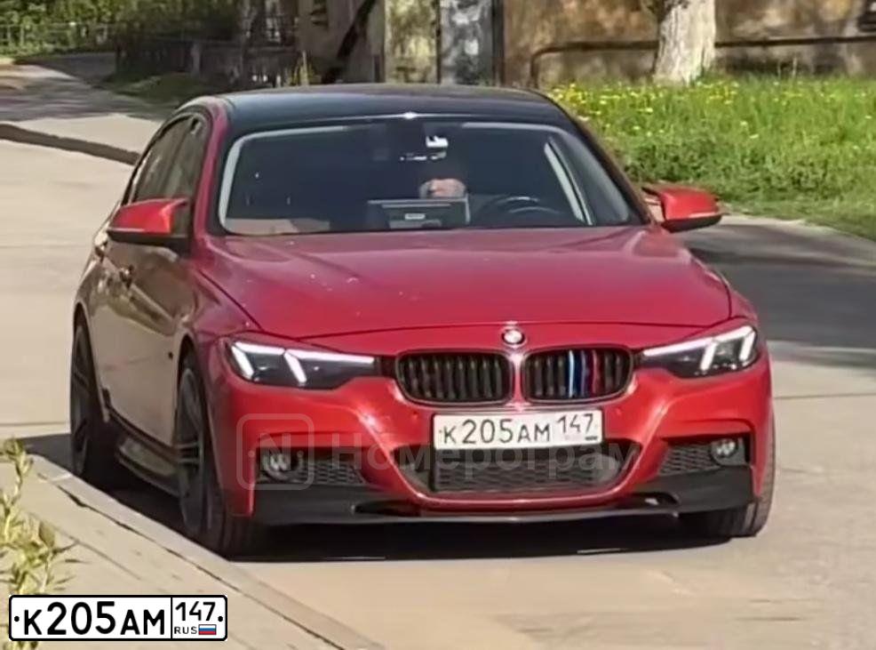 Фото автомобиля BMW SERIE 3, 2012 — госномер К205АМ147. Цвет: ЧЕРНЫЙ