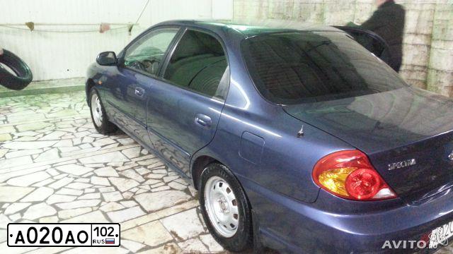 Фото автомобиля KIA SPECTRA, 2006 — госномер А020АО102. Цвет: МЕРЦАЮЩИЙ СИНИЙ