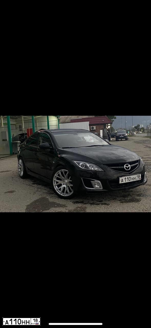 Фото автомобиля MAZDA 6, 2008 — госномер А110НН18. Цвет: ЧЕРНЫЙ