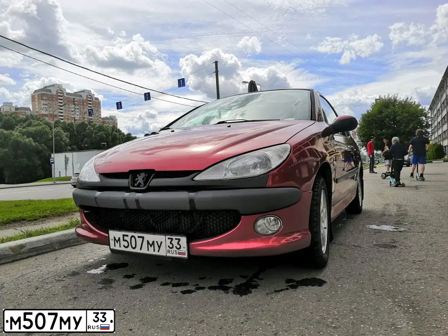 Фото автомобиля PEUGEOT РЕUGЕОТ 206, 2003 — госномер М507МУ33. Цвет: КРАСНЫЙ