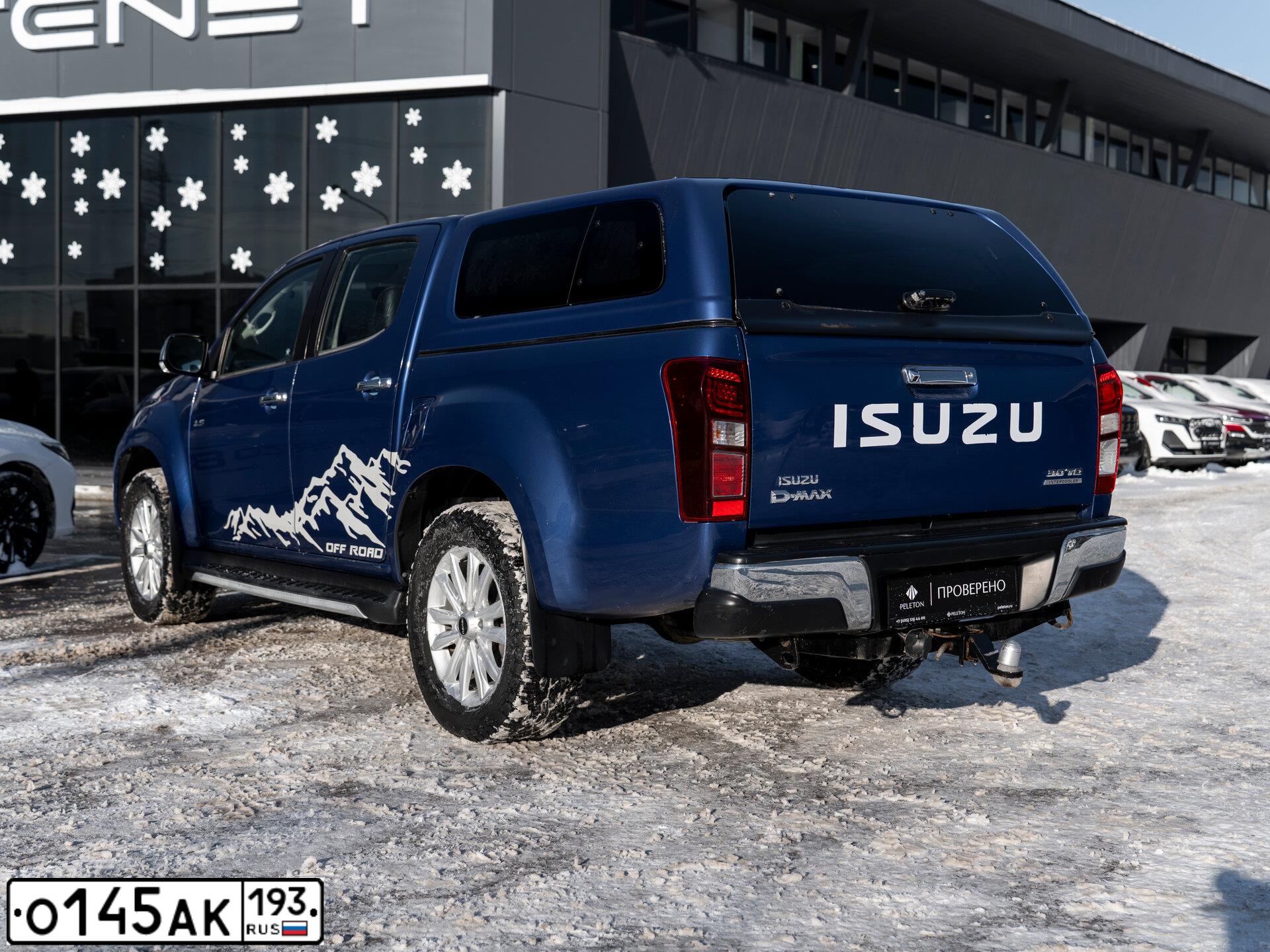 Фото автомобиля ISUZU D-MAX, 2019 — госномер О145АК193. Цвет: СИНИЙ