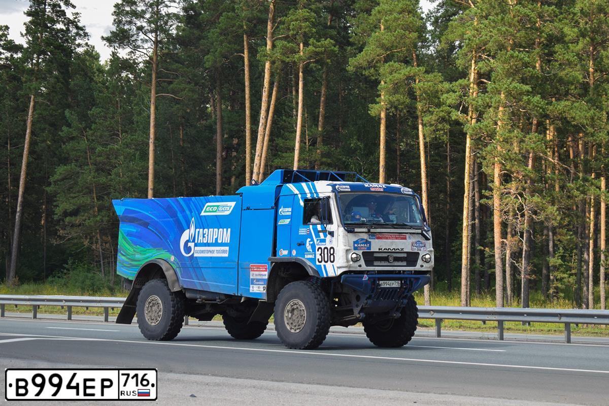 Фото автомобиля KAMAZ 4350 /4X4/ MUSTANG, 2018 — госномер В994ЕР716. Цвет: БЕЛО-ГОЛУБОЙ