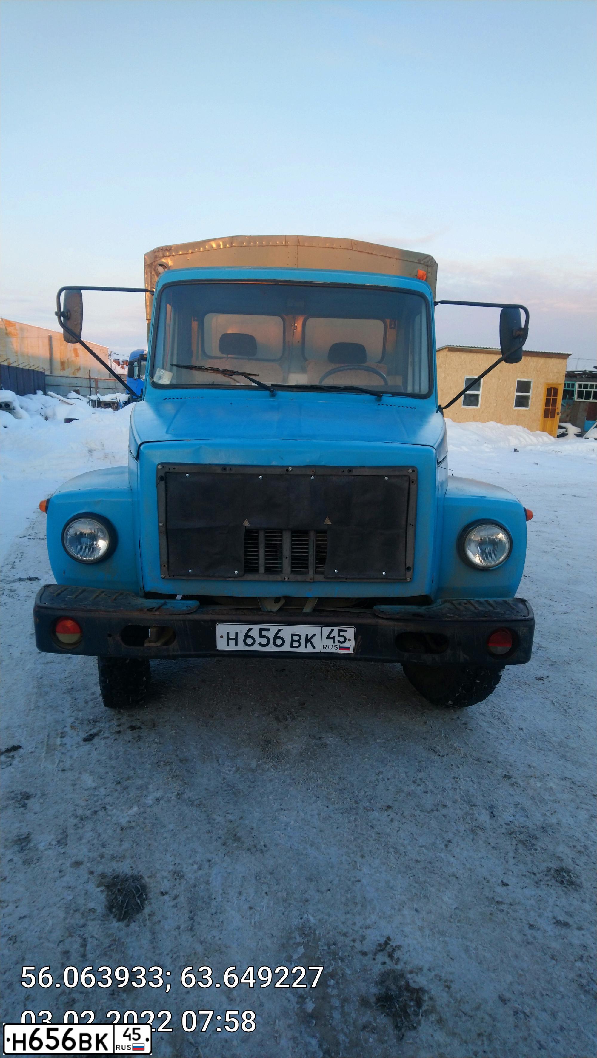Фото автомобиля GAZ 3307, 1993 — госномер Н656ВК45. Цвет: ГОЛУБОЙ