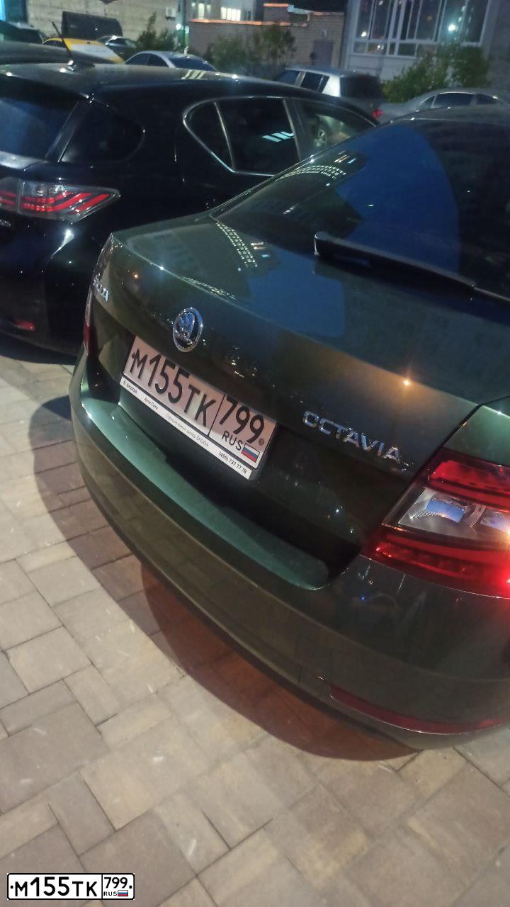 Фото автомобиля SKODA OCTAVIA, 2020 — госномер М155ТК799. Цвет: ЗЕЛЕНЫЙ
