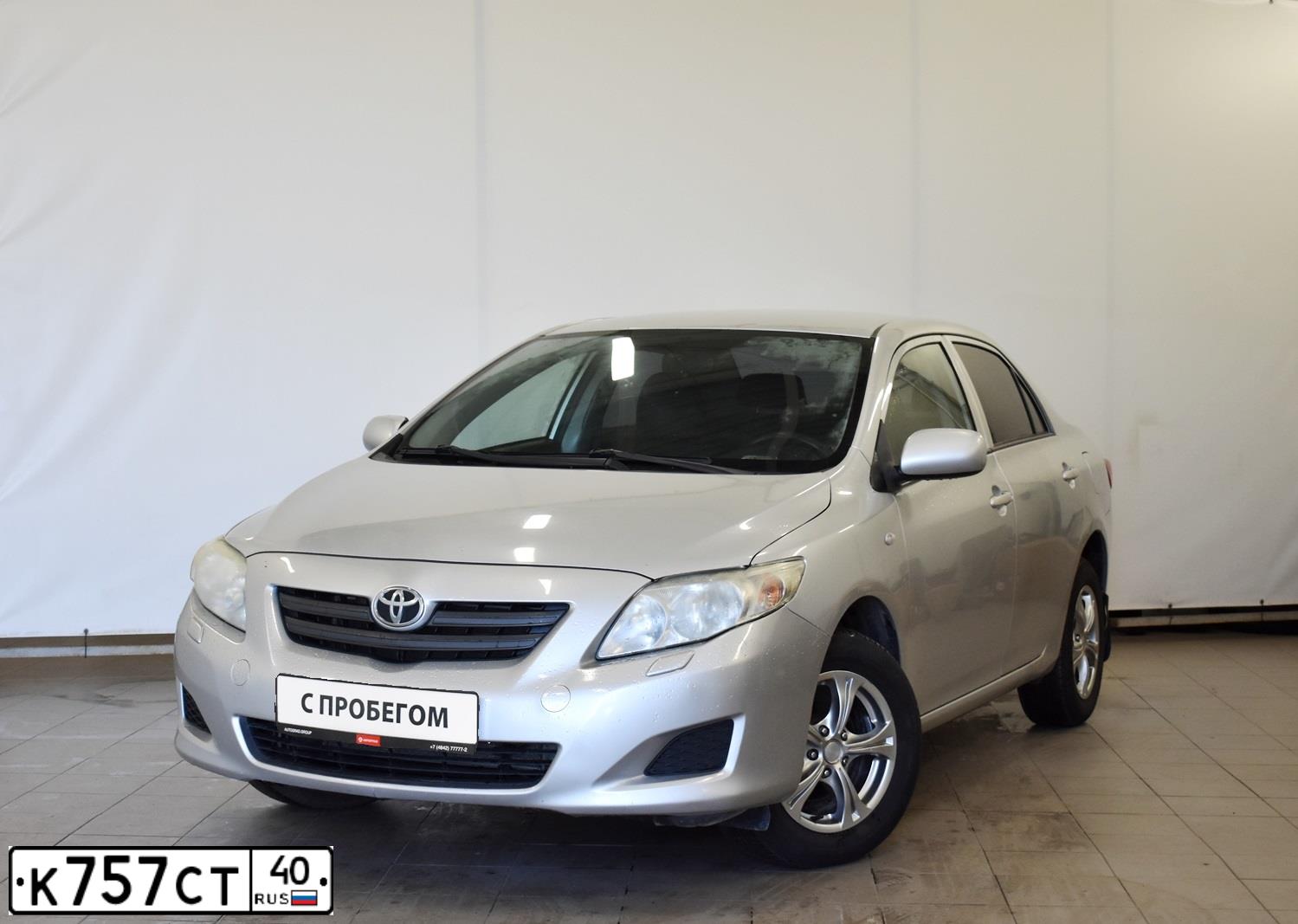 Фото автомобиля TOYOTA COROLLA, 2008 — госномер К757СТ40. Цвет: СЕРЕБРИСТЫЙ