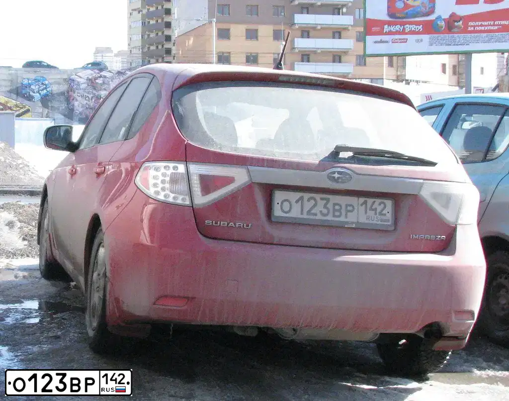 Фото автомобиля SUBARU IMPREZA, 2007 — госномер Р922ОО142. Цвет: КРАСНЫЙ