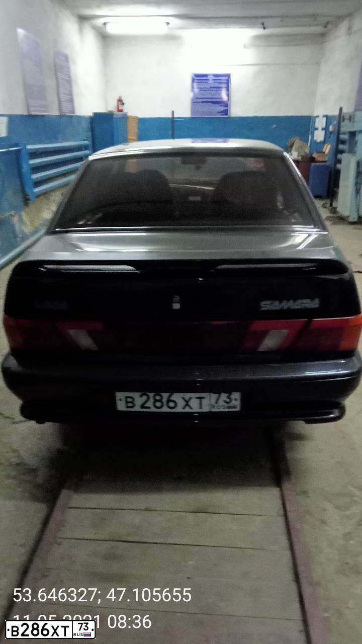 Фото автомобиля LADA 2115 SAMARA, 2011 — госномер В286ХТ73. Цвет: Сине-Черный