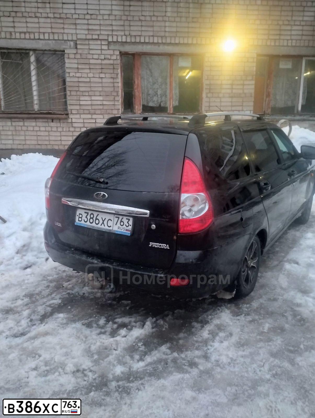 Фото автомобиля LADA 2171 PRIORA, 2012 — госномер В386ХС763. Цвет: Сине-Черный
