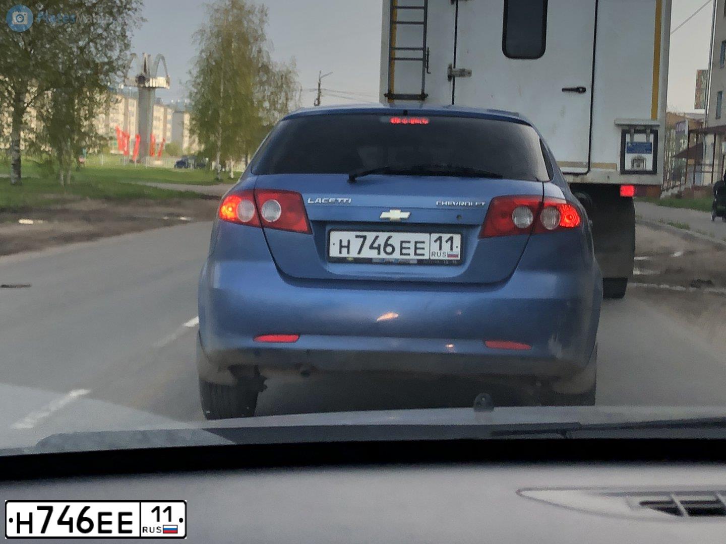 Фото автомобиля CHEVROLET LACETTI, 2007 — госномер Н746ЕЕ11. Цвет: СИНИЙ