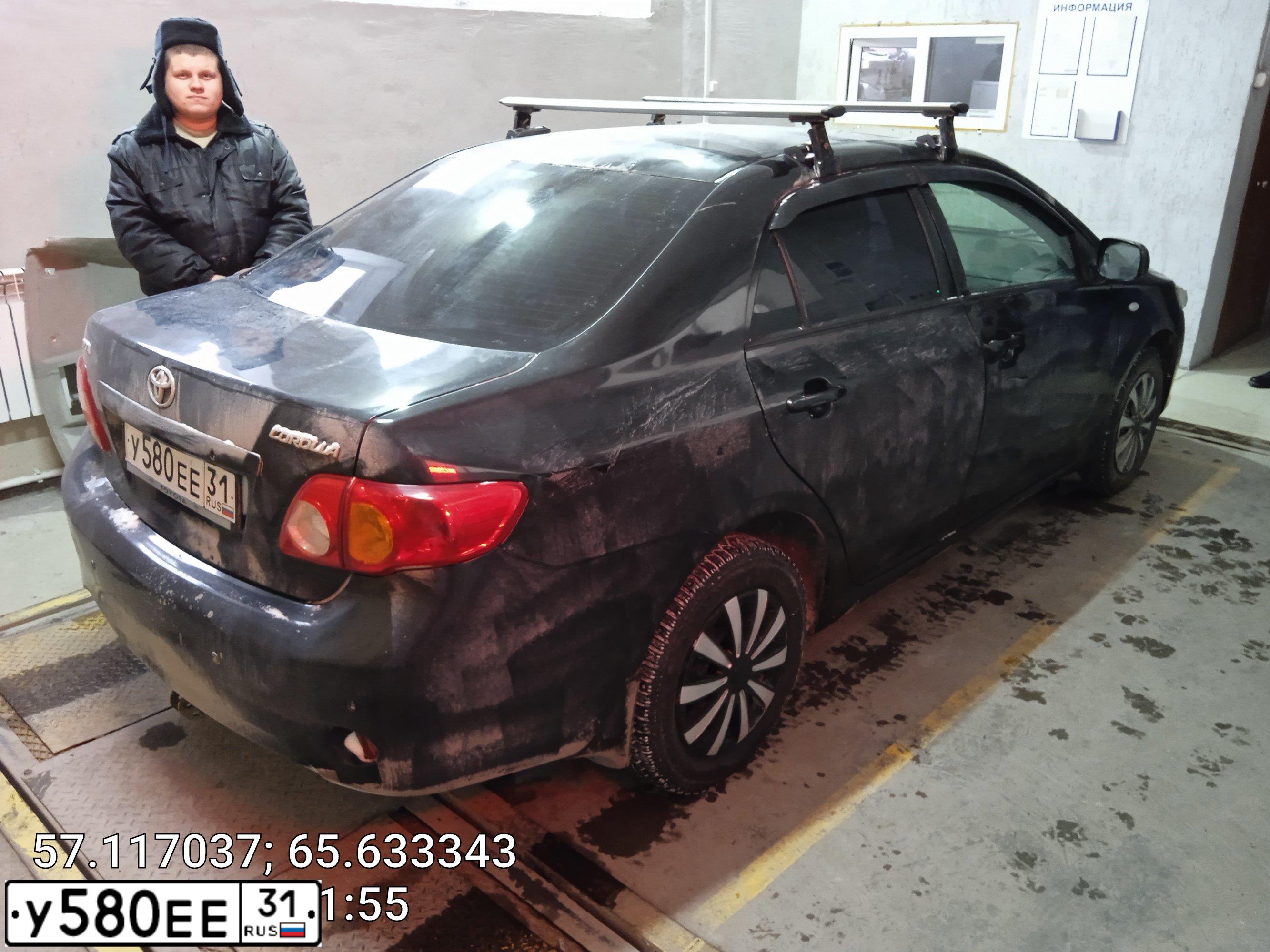 Фото автомобиля TOYOTA COROLLA, 2008 — госномер Х927РК72. Цвет: ЧЕРНЫЙ