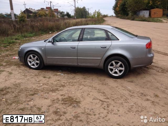 Фото автомобиля AUDI A4, 2007 — госномер Е817НВ67. Цвет: СЕРЫЙ
