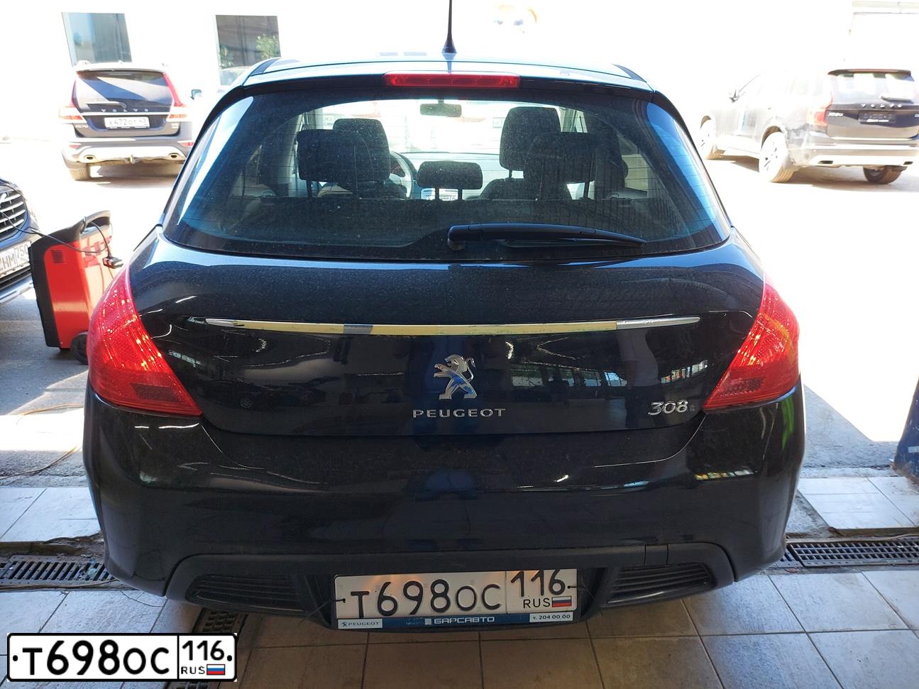 Фото автомобиля PEUGEOT 308, 2012 — госномер Т698ОС116. Цвет: ЧЕРНЫЙ