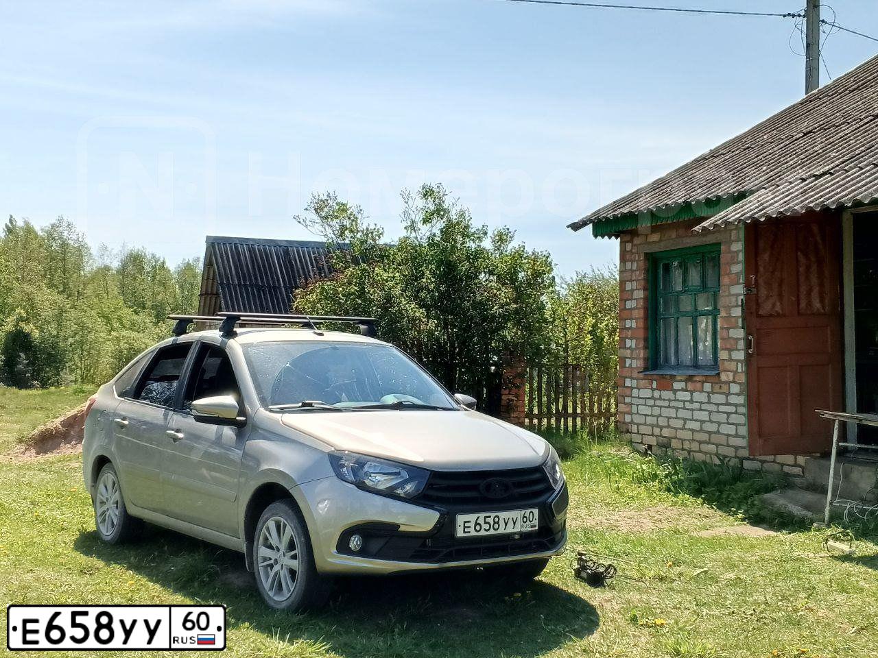 Фото автомобиля LADA 2191 GRANTA, 2020 — госномер Е658УУ60. Цвет: СЕРЫЙ