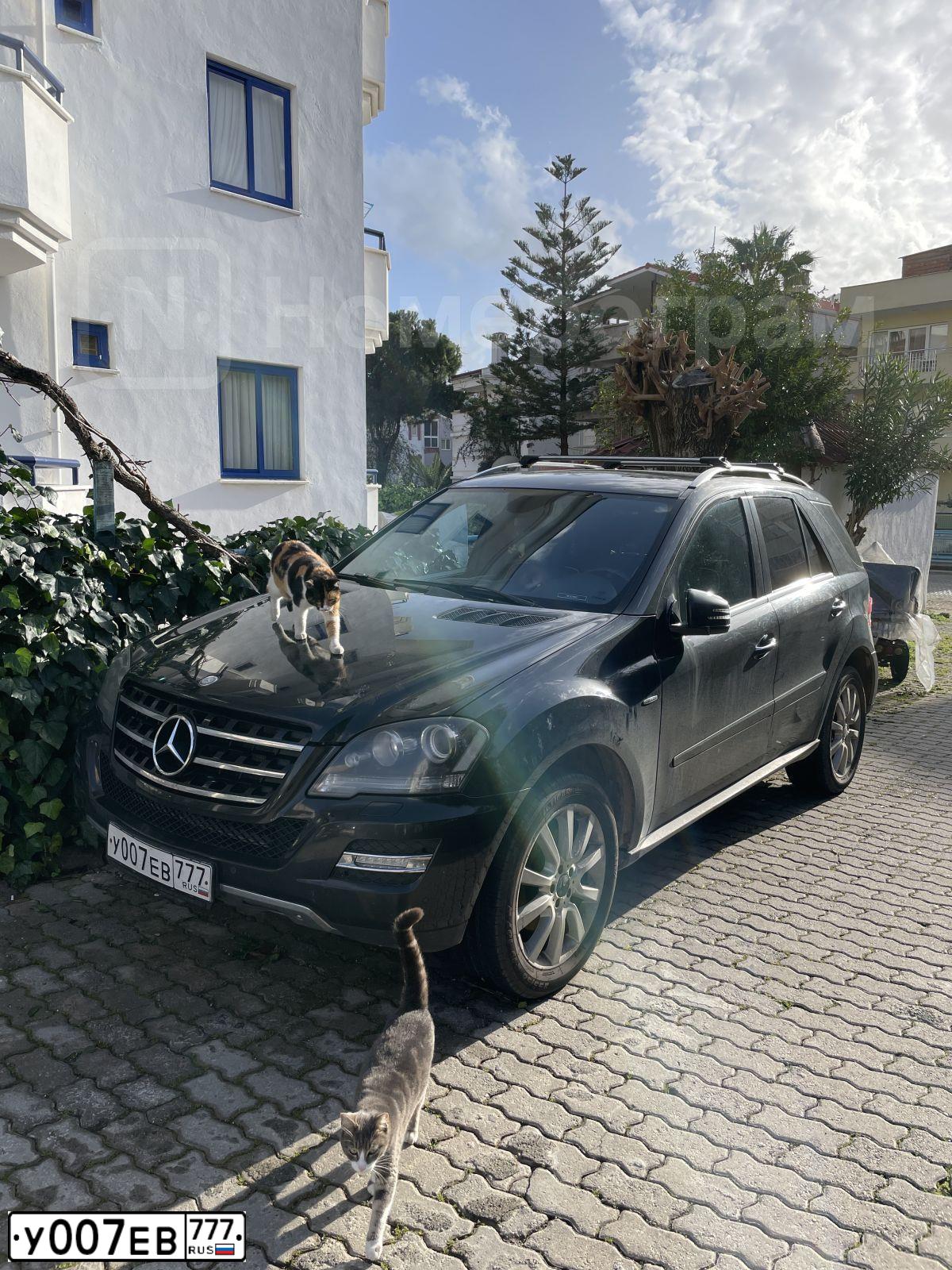 Фото автомобиля MERCEDES M-KLASSE, 2011 — госномер У007ЕВ777. Цвет: ЧЕРНЫЙ