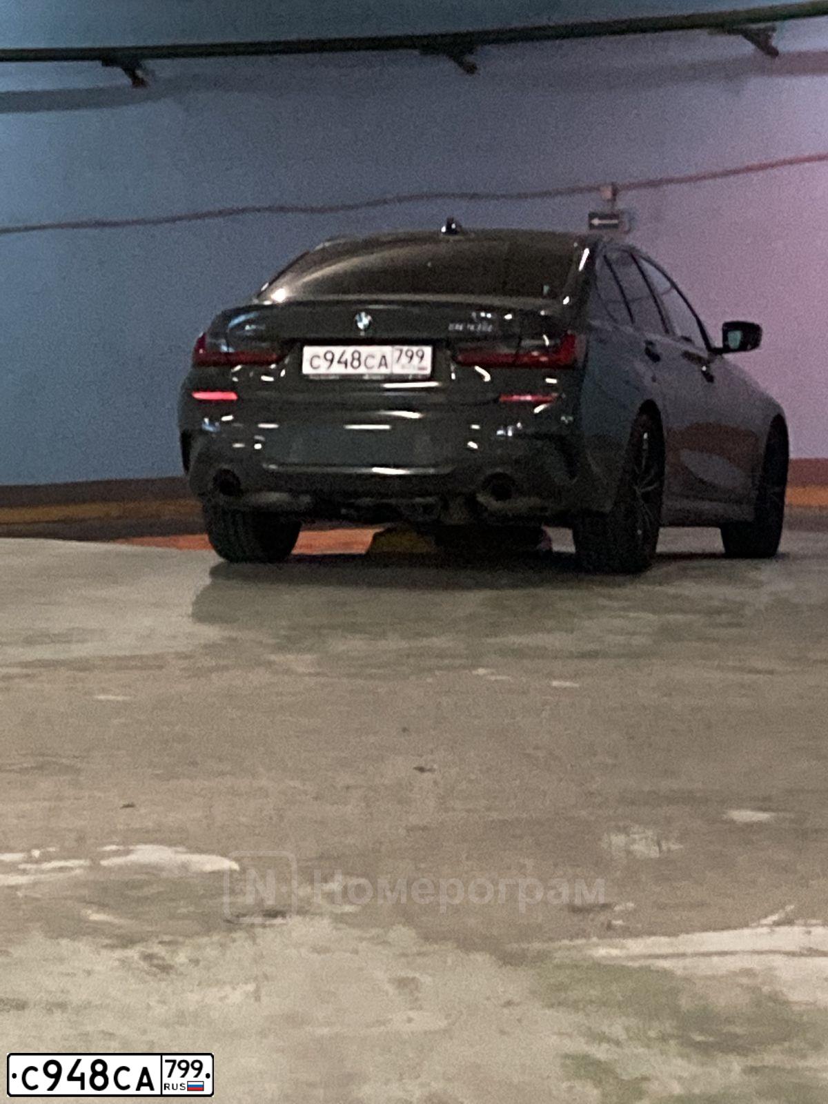Фото автомобиля BMW SERIE 3, 2019 — госномер Т850НС136. Цвет: Серый