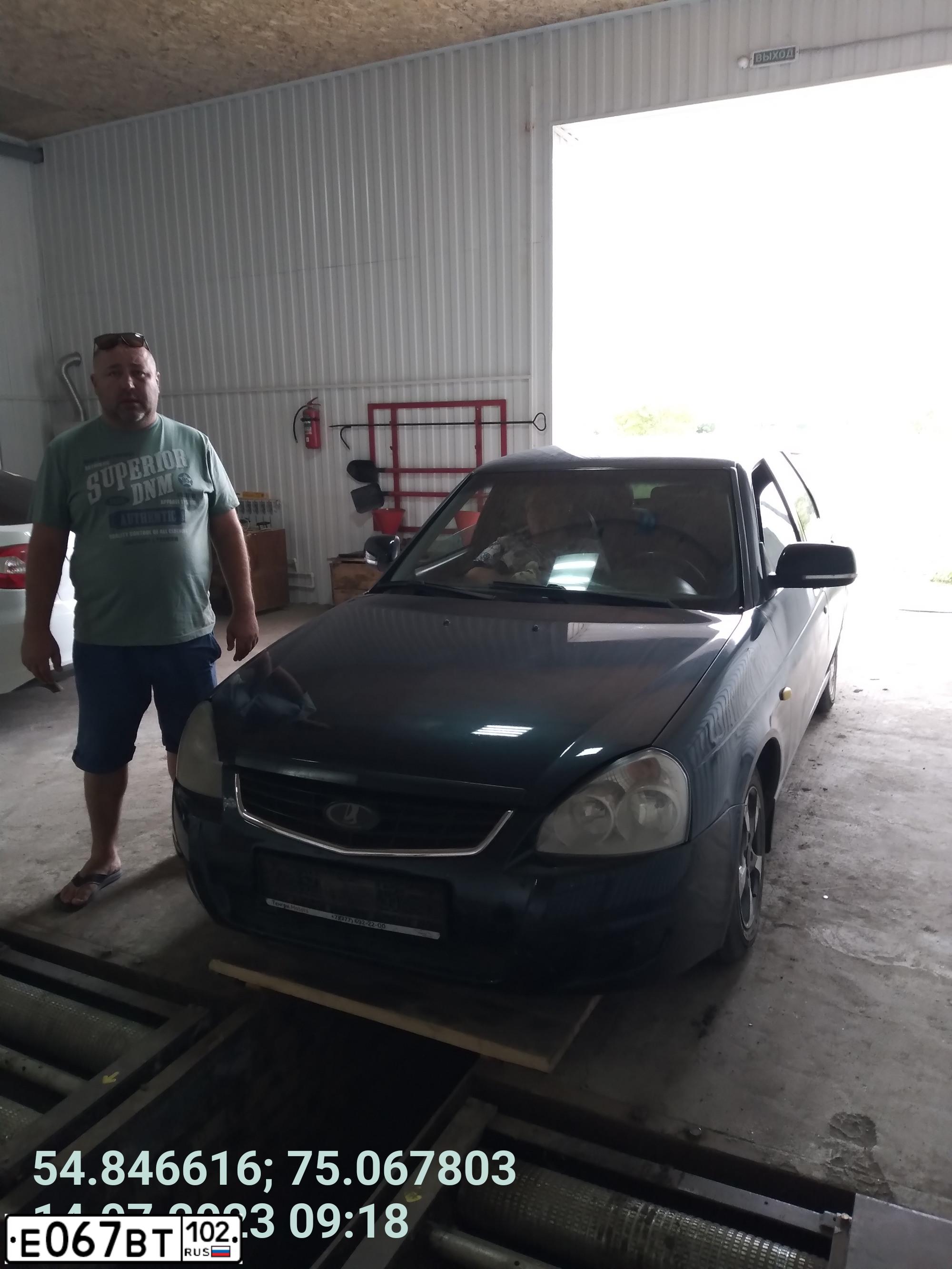 Фото автомобиля LADA PRIORA, 2007 — госномер А766РТ155. Цвет: Темно-зеленый