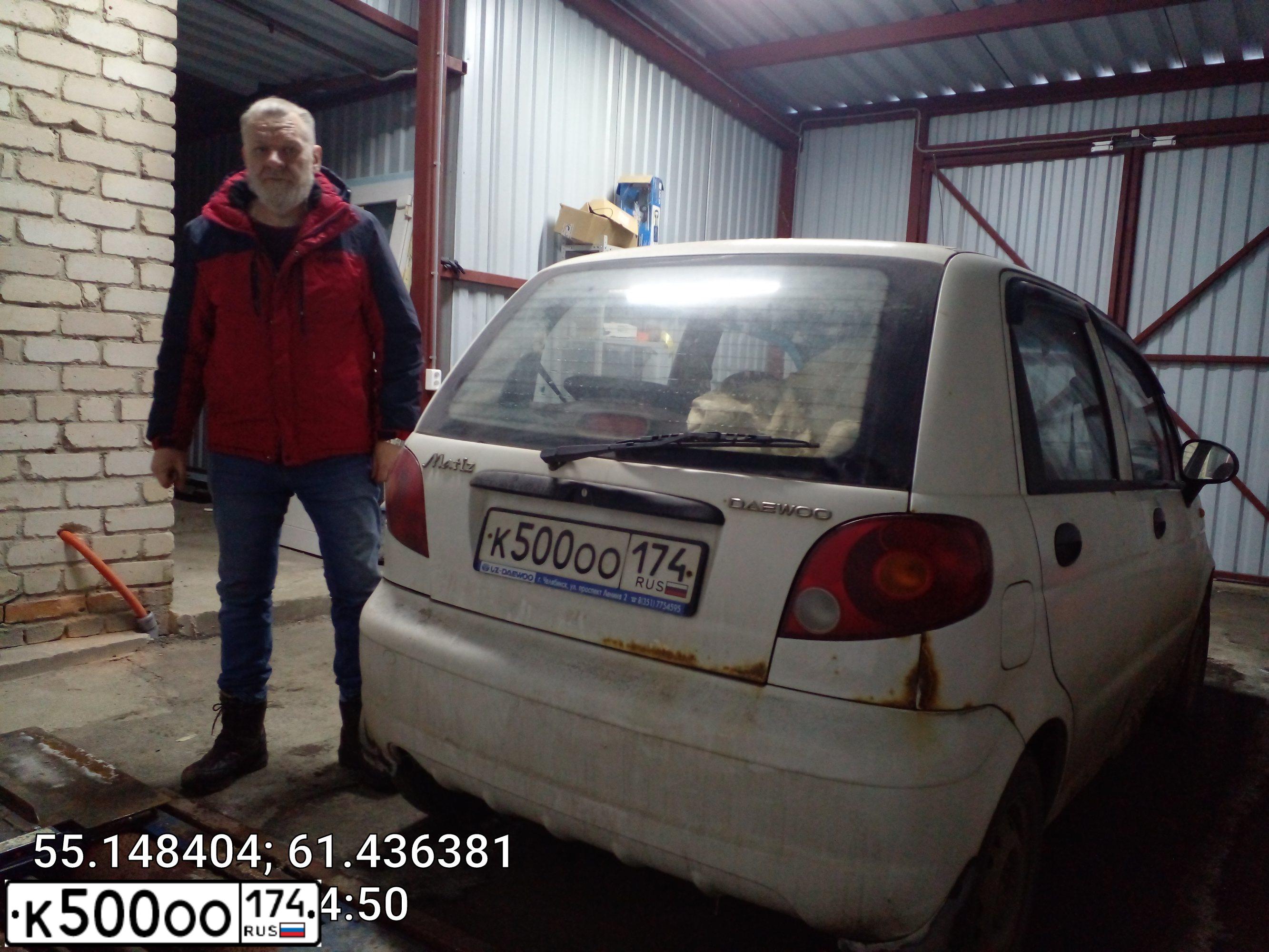 Фото автомобиля DAEWOO MATIZ, 2008 — госномер К500ОО174. Цвет: Белый