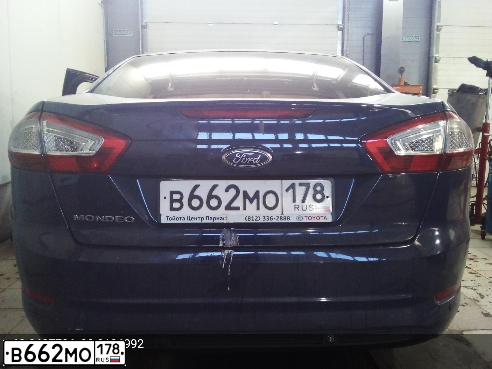 Фото автомобиля FORD MONDEO, 2012 — госномер В662МО178. Цвет: ТЕМНО-СИНИЙ