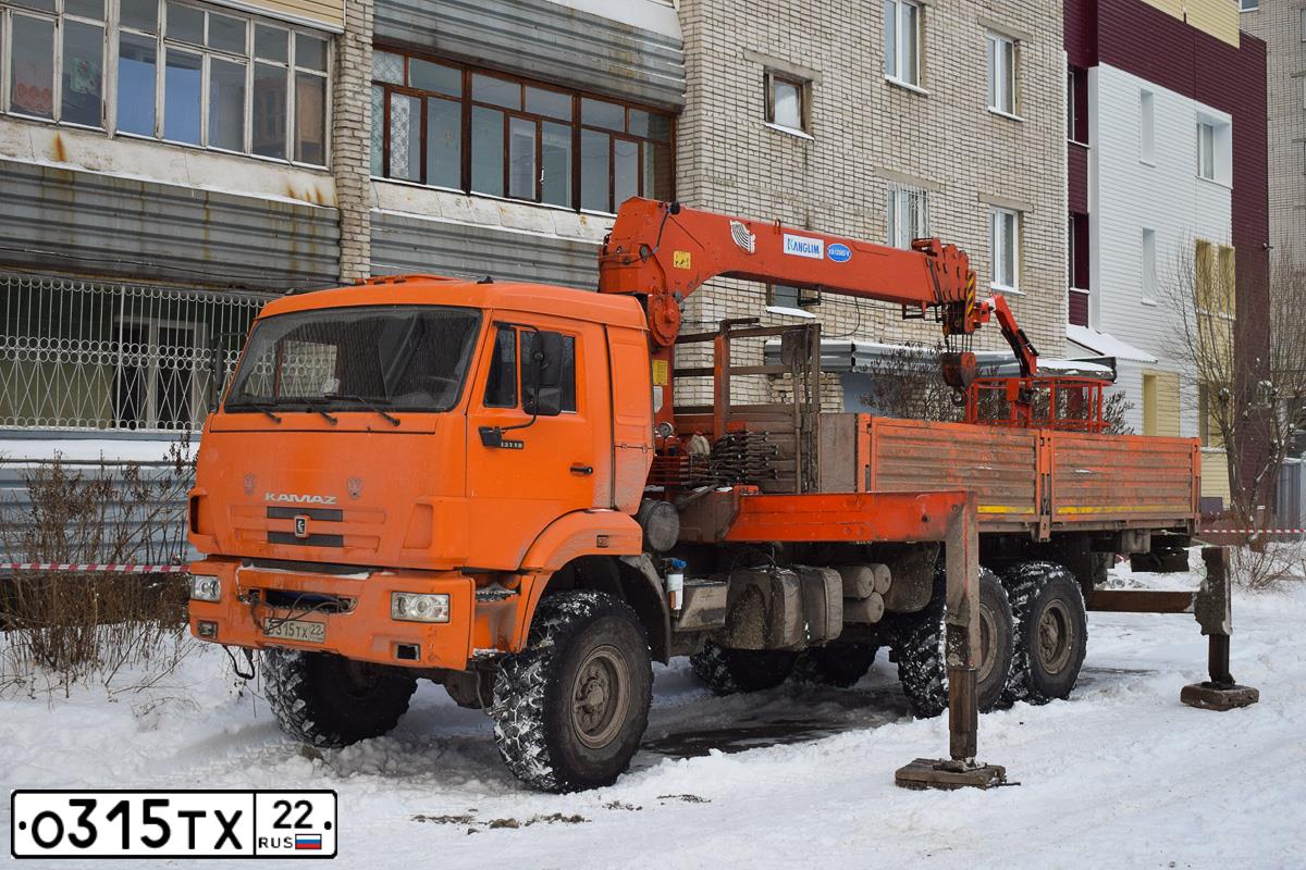 Фото автомобиля KAMAZ 43118 /6X6/, 2011 — госномер Е574ВЕ550. Цвет: ОРАНЖЕВЫЙ