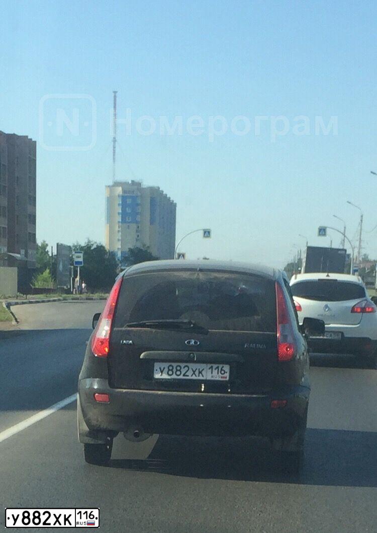Фото автомобиля LADA 1119 KALINA, 2011 — госномер У882ХК116. Цвет: Сине-Черный