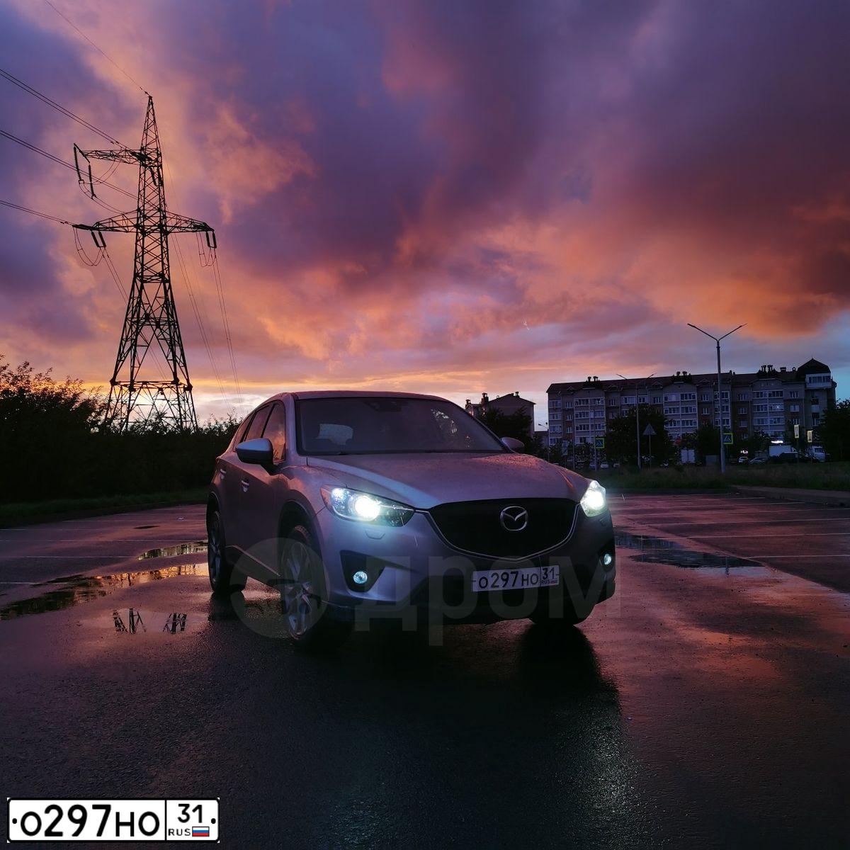 Фото автомобиля MAZDA CX-5, 2014 — госномер О297НО31. Цвет: Серебристый