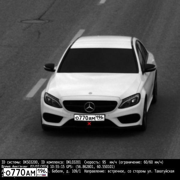 Фото автомобиля MERCEDES C-KLASSE, 2015 — госномер Х422ВА196. Цвет: Белый
