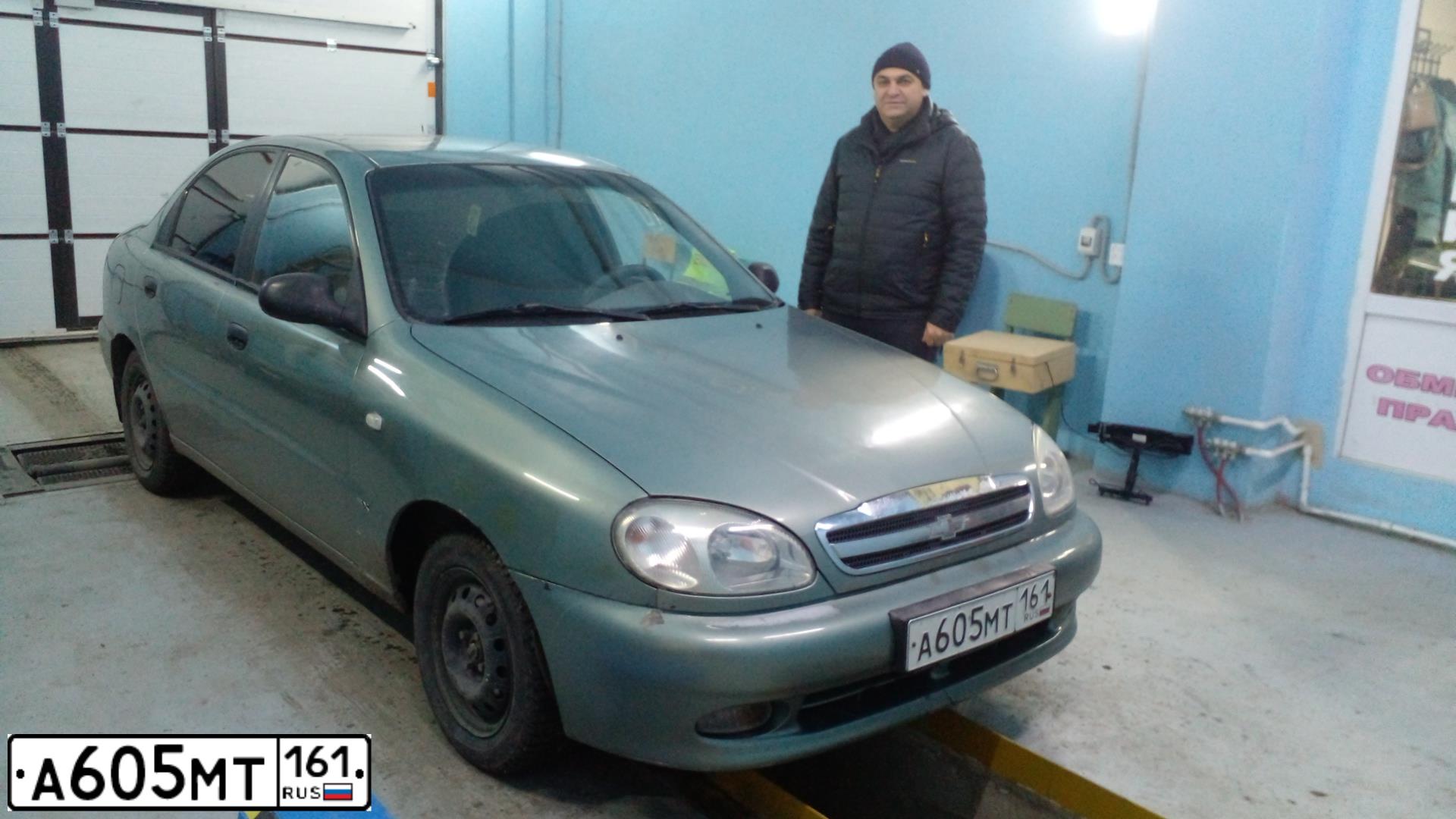 Фото автомобиля ZAZ LANOS, 2007 — госномер А605МТ161. Цвет: ОЛИВКОВЫЙ