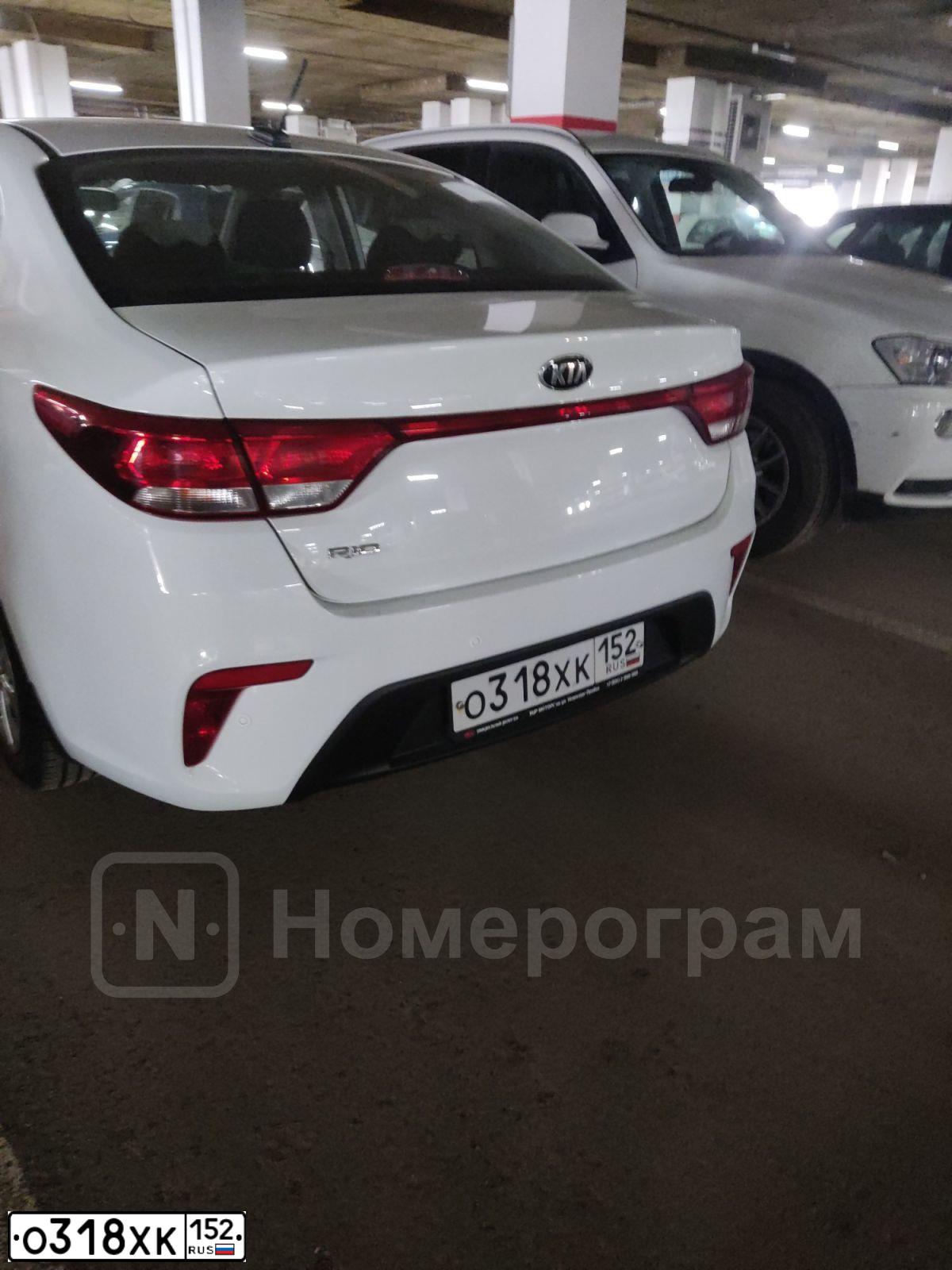 Фото автомобиля KIA RIO, 2017 — госномер У144НУ152. Цвет: Белый