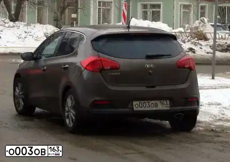 Фото автомобиля KIA CEE'D, 2014 — госномер О003ОВ163. Цвет: КОРИЧНЕВЫЙ