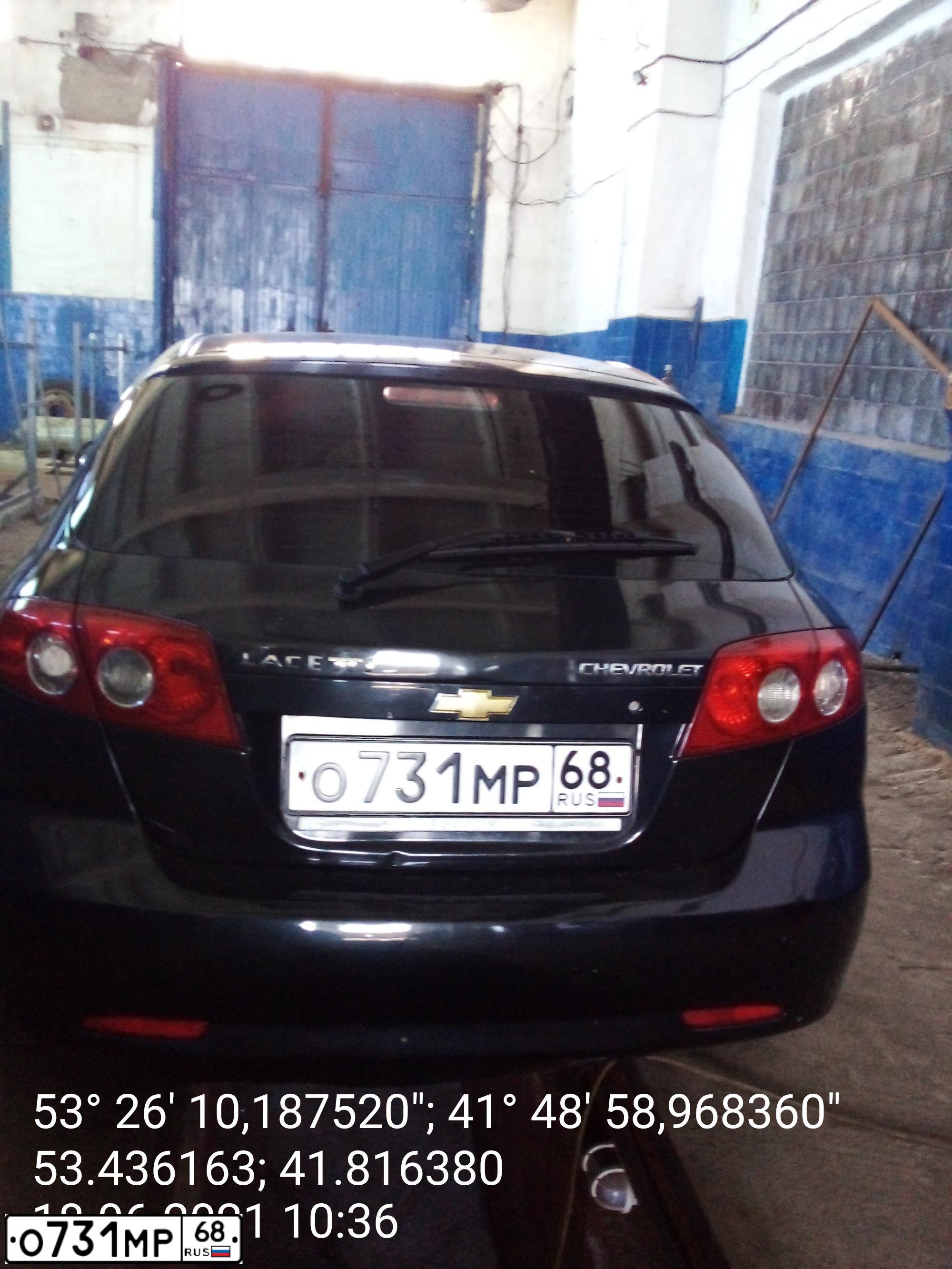 Фото автомобиля CHEVROLET LACETTI, 2007 — госномер О731МР68. Цвет: ЧЕРНЫЙ