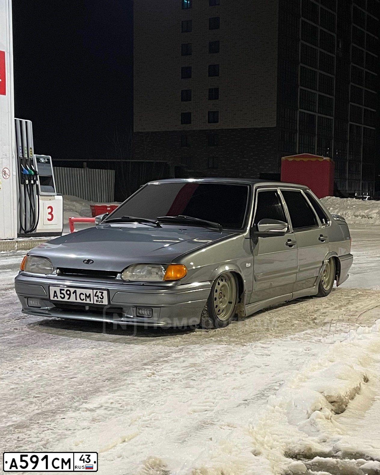 Фото автомобиля LADA 2115 SAMARA, 2007 — госномер А591СМ43. Цвет: СРЕДНИЙ СЕРО-ЗЕЛЕНЫЙ МЕТ