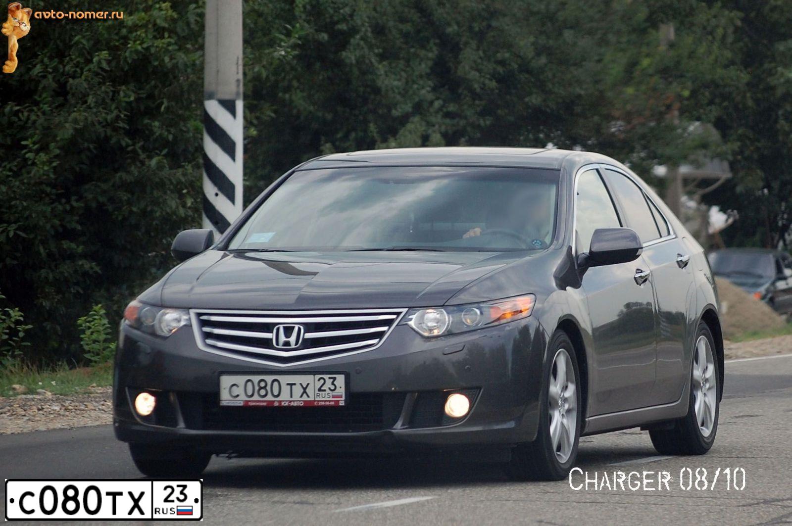 Фото автомобиля HONDA CR-V, 2012 — госномер С080ТХ23. Цвет: ЧЕРНЫЙ
