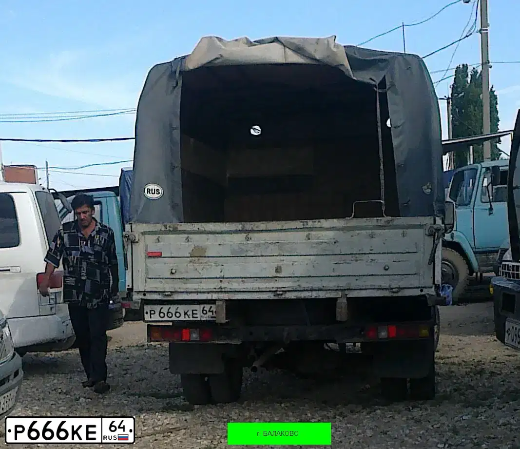 Фото автомобиля GAZ 3302 EL, 2004 — госномер Р666КЕ64. Цвет: СНЕЖНО БЕЛЫЙ