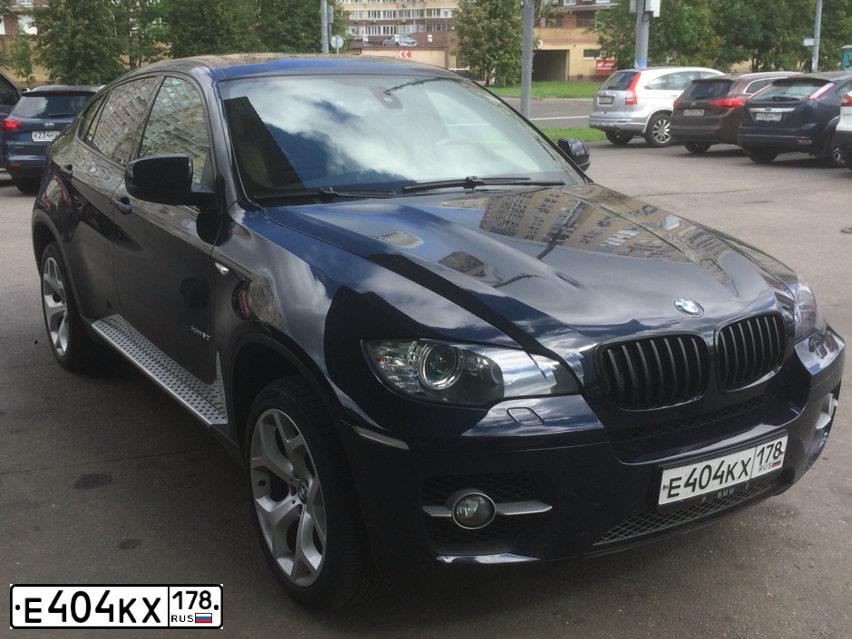 Фото автомобиля BMW X6, 2008 — госномер Е404КХ178. Цвет: ТЕМНО-СИНИЙ