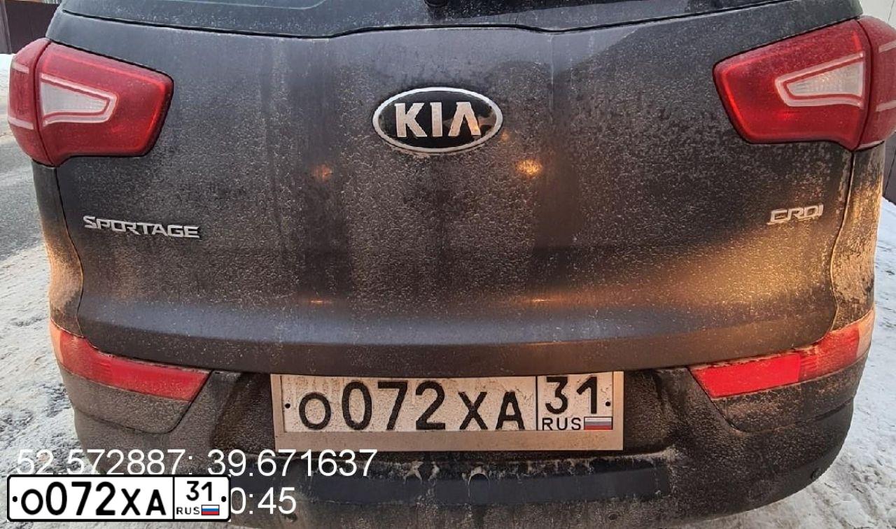 Фото автомобиля KIA SPORTAGE, 2013 — госномер О072ХА31. Цвет: СЕРЫЙ