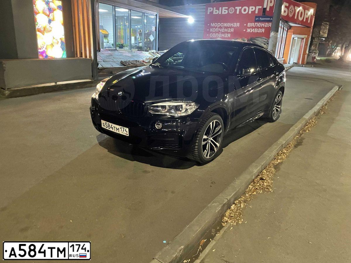 Фото автомобиля BMW X6, 2015 — госномер А666ВМ774. Цвет: ЧЕРНЫЙ