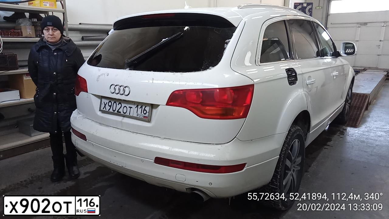 Фото автомобиля AUDI Q7, 2007 — госномер Р062АК716. Цвет: Белый